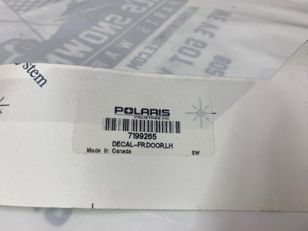 2023 Polaris Front LH Left Door Decal - Image 5