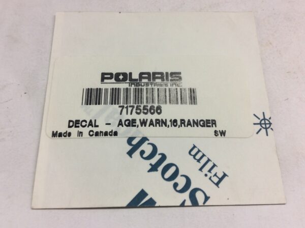 2009 Polaris Decal, "UNDER 16 OPERATOR"