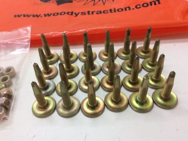 Woody's Gold Digger Traction Master Carbide Studs 1.175" 24-Pack WITH NUTS - Image 2