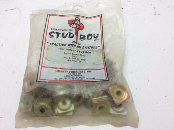 Stud Boy Steel - Gold - 5/16in. Thread Square Backer Plates - 2017-P3 96 PACK