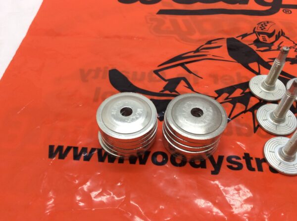 Woody's stud 1.325 Grand master studs,  Mega Mac backer plates, 12 PGK 5/16"  lock nuts. For 1 ply tracks - Image 3