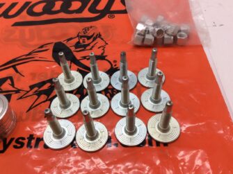 Woody's stud 1.325 Grand master studs,  Mega Mac backer plates, 12 PGK 5/16"  lock nuts. For 1 ply tracks