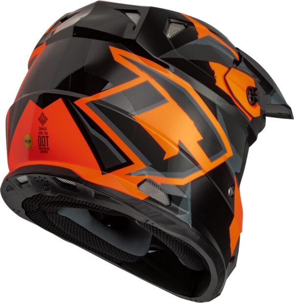 GMAX MX-96S SPLINTER HELMET BLACK/ORANGE LG - Image 2