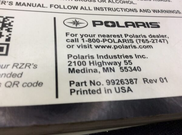 2016 Polaris Owner's Manual - Image 3