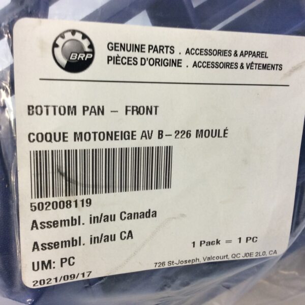 2021 Ski-Doo Front Bottom Pan  BLUE - Image 2