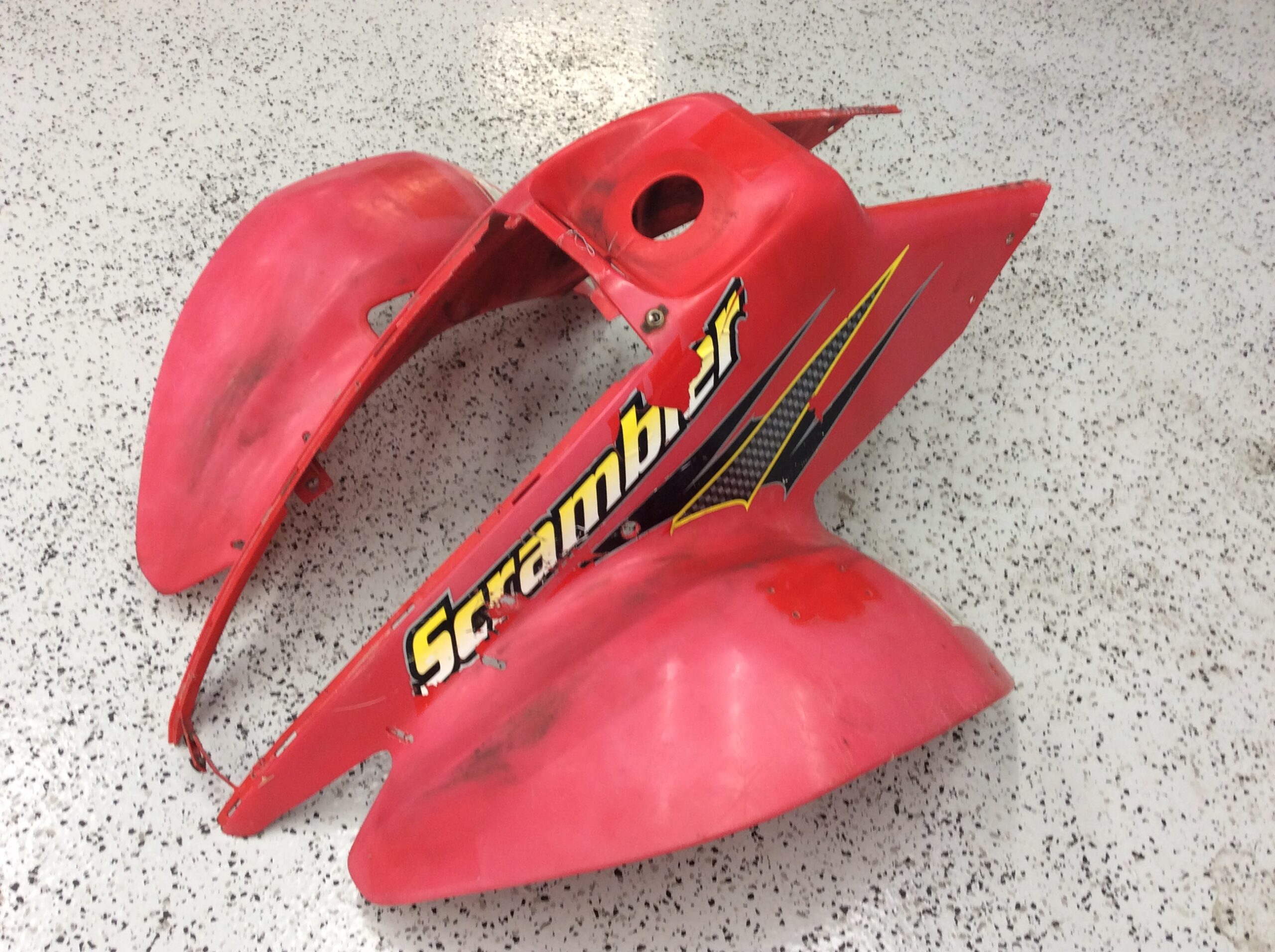 2001 Scrambler Red Front Fender - Image 2