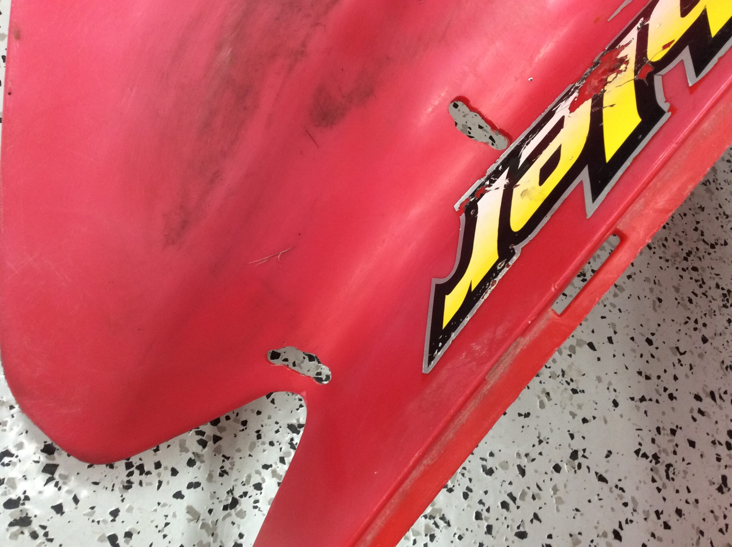 2001 Scrambler Red Front Fender - Image 4