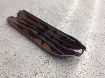 1996 Polaris Metal Ski Set Purple Skins