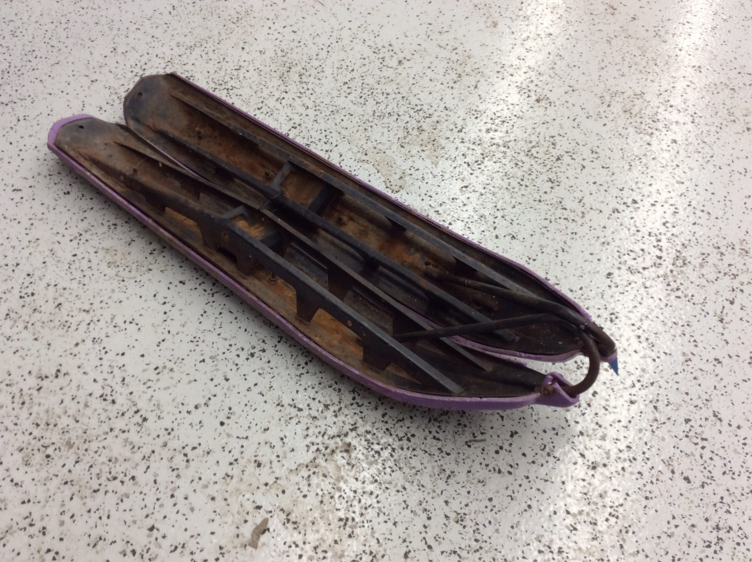 1996 Polaris Metal Ski Set Purple Skins