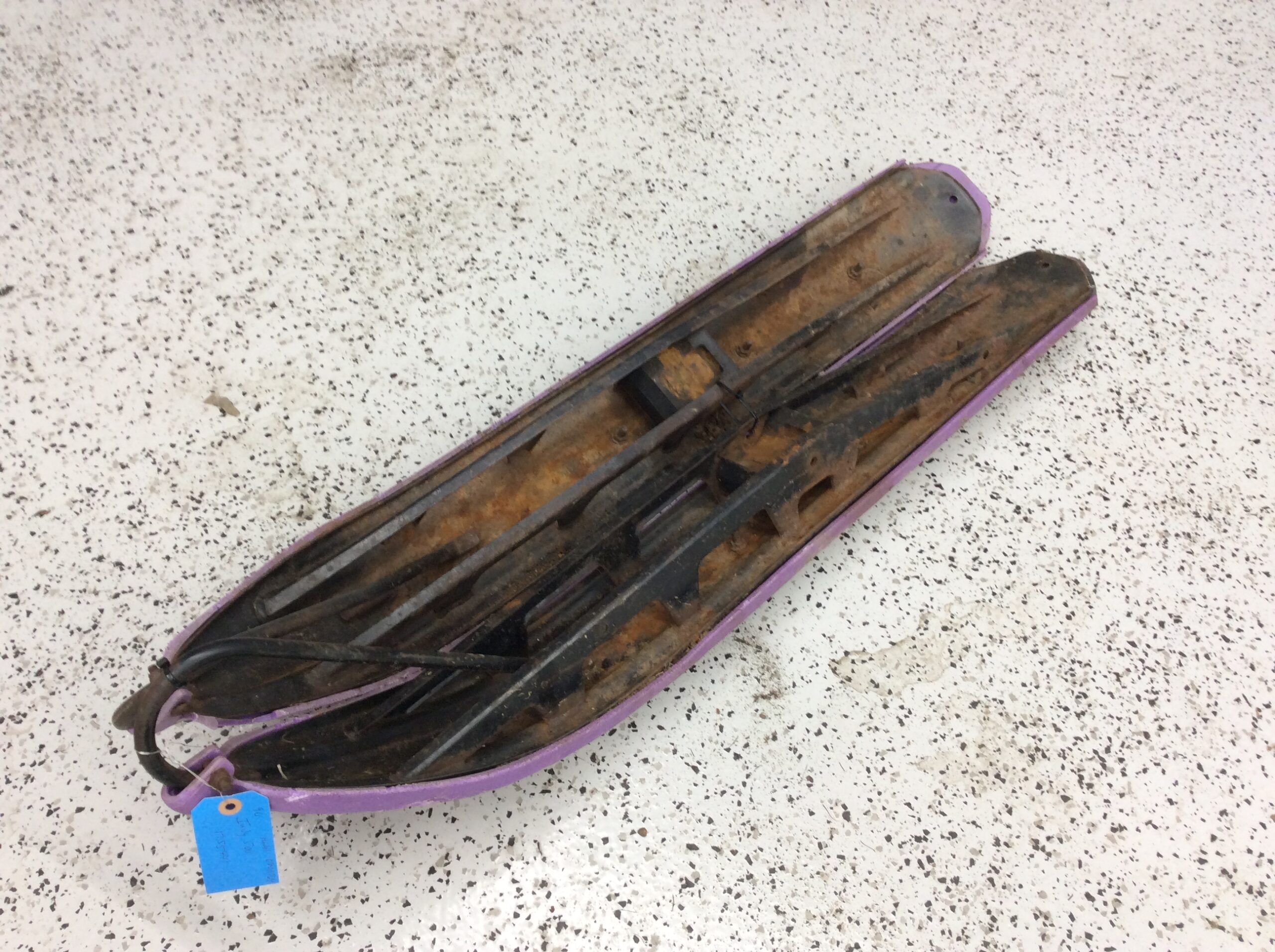 1996 Polaris Metal Ski Set Purple Skins - Image 3