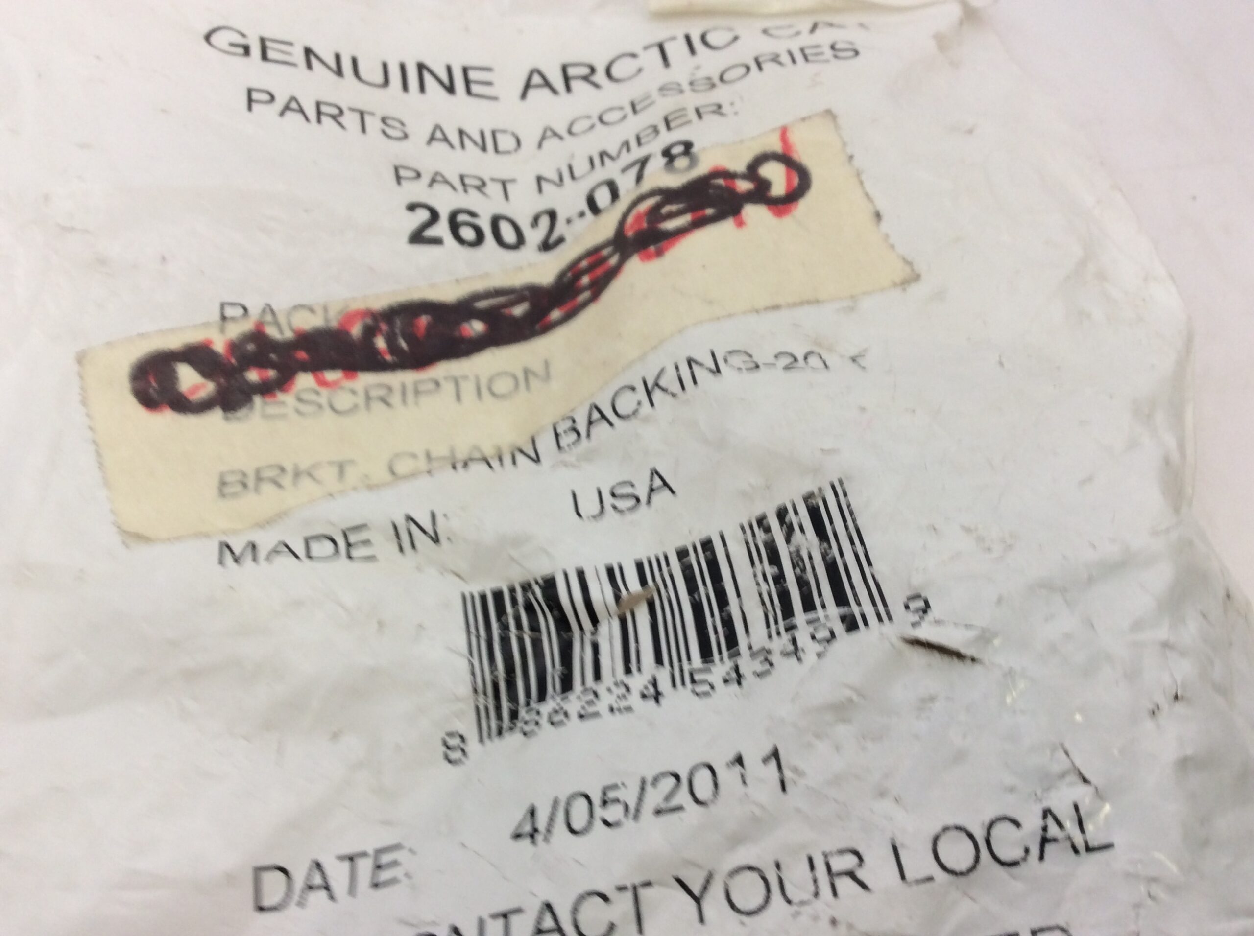 Bracket, Chain Backing-20T