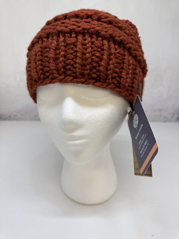 ACRYLIC WOOL BLEND KNIT HAT PONYTAIL