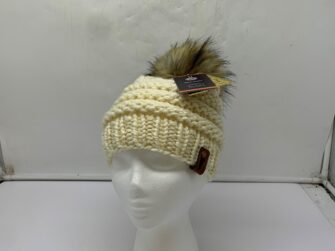 YOUTH ACRYLIC WOOL BLEND KNIT HAT W/POM POM